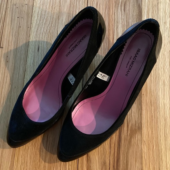 EUC ISAAC MIZRAHI for Target Black suede and patent pumps. Size 9.5.  3 in heel - Picture 3 of 14